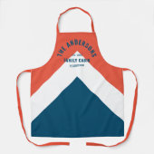 Familie Cabin Gepersonaliseerde Naam Rode Marine R Schort (Voorkant)