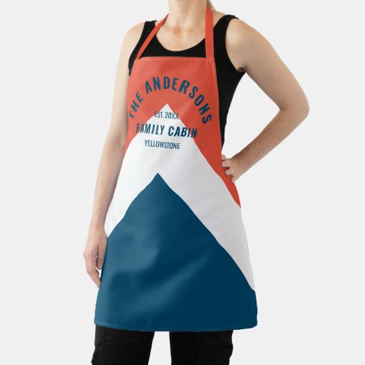 Familie Cabin Gepersonaliseerde Naam Rode Marine R Schort (Insitu)