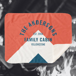 Familie Cabin Gepersonaliseerde Naam Rode Marine R Sherpa Deken