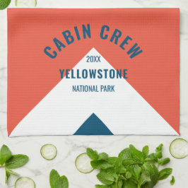 Familie Cabin Gepersonaliseerde Naam Rode Marine R Theedoek