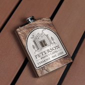 Familie Cabin Rustiek Hout Gepersonaliseerde Decor Heupfles