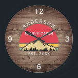Familie Cabin Rustieke Retro Bomen Familienaam Grote Klok<br><div class="desc">Transformeer uw huis in een gezellig retraite met onze Family Cabin Rustic Retro Trees Familienaam Grote Klok. Dit charmante uurwerk brengt de rustieke schoonheid van de grote buitenlucht direct in uw leefruimte. Met een -geïnspireerd ontwerp met rustieke retro bomen, voegt het een vleugje nostalgie toe aan elke kamer. Personaliseer de...</div>