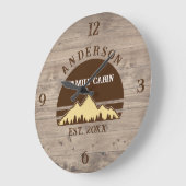 Familie Cabin Rustieke Retro Bomen Familienaam Grote Klok (Hoek)