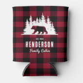 Familie Cabine Beer Pine Red Plaid Blikjeskoeler (Voorkant)