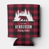 Familie Cabine Beer Pine Red Plaid Blikjeskoeler (Achterkant)