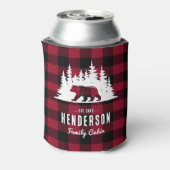 Familie Cabine Beer Pine Red Plaid Blikjeskoeler (Blikje Achterkant)