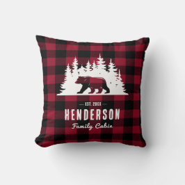 Familie Cabine Beer Pine Red Plaid Kussen