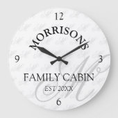 Familie Cabine Monogram Patroon Grote Klok (Voorkant)