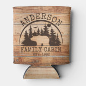 Familie Cabine Naam Gepersonaliseerde Rustieke hou Blikjeskoeler (Voorkant)