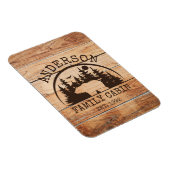 Familie Cabine Naam Gepersonaliseerde Rustieke hou Magneet (Rechterzijde)