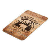 Familie Cabine Naam Gepersonaliseerde Rustieke hou Magneet (Linkerzijde)