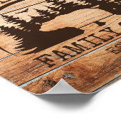 Familie Cabine Naam Gepersonaliseerde Rustieke hou Poster (Hoek)