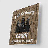 FAMILIE CABINE RUSTIEK HOUT AANGEPASTE MUUR KLOK (Hoek)