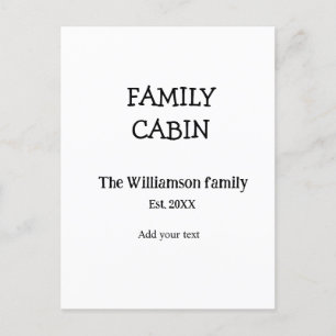 Familie cabine voeg familienaam jaardatum set. Tek Briefkaart
