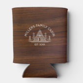 Familie Cabinenaam Donkerbruin Hout Textuur Blikjeskoeler (Achterkant)