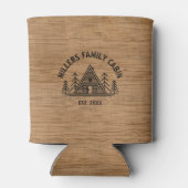 Familie Cabinenaam Rustieke Bruine Houten Textuur Blikjeskoeler (Achterkant)