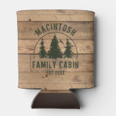 Familie Cabinenaam Rustieke Houten Douanekleur Blikjeskoeler (Achterkant)