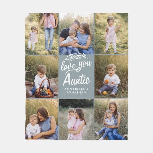 familie cadeau 8 foto kleinkind eenvoudig fleece deken (Voorkant)