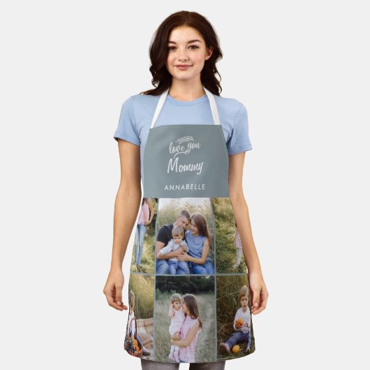 familie cadeau 8 foto kleinkind eenvoudig schort (Gedragen)