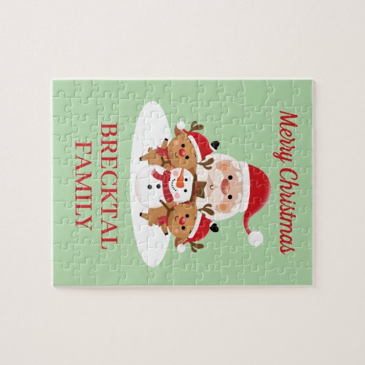 Familie cadeau! Gepersonaliseerde kerst puzzel Legpuzzel (Horizontaal)