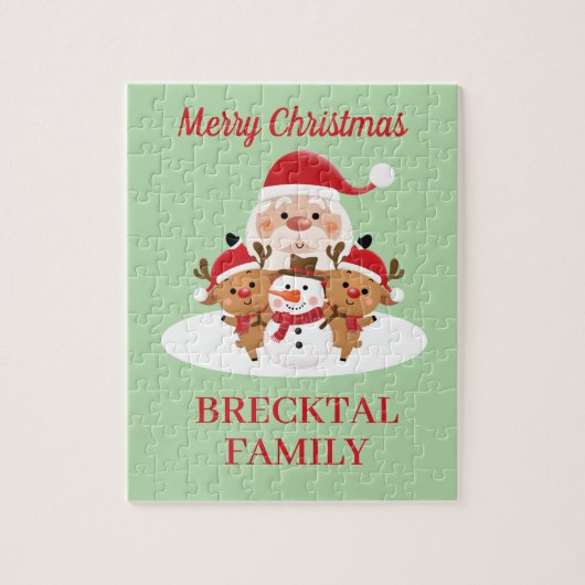 Familie cadeau! Gepersonaliseerde kerst puzzel Legpuzzel (Verticaal)