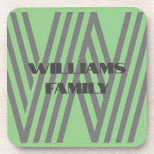 FAMILIE CADEAU MINT GROEN GRIJS MONOGRAM