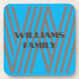 FAMILIE CADEAU MINT GROEN GRIJS MONOGRAM ONDERZETT BIER ONDERZETTER