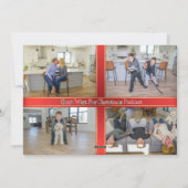 Familie cadeau verpakt met een boog fotokaart feestdagenkaart (Achterkant)