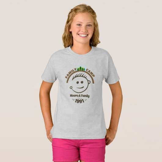 Familie Camp Kind Grijs T-shirt (Voorkant volledig)