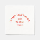 Familie Camping Burnt Sinaasappel Crest Servet (Voorkant)