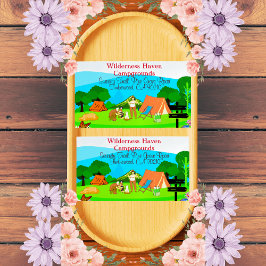 Familie Camping Promotionele Kaart Natuur-geïnspir Magnetisch Visitekaartje