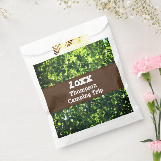 Familie Camping Reis Groen Blad Reünie Keepsake Bedankzakje (Gezegeld)