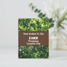 Familie Camping Reis Groen Blad Reünie Uitnodiging
