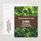 Familie Camping Reis Groen Blad Reünie Uitnodiging (Voorkant / Achterkant)