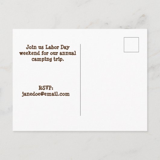 Familie Camping Reis Groen Blad Reünie Uitnodiging (Achterkant)