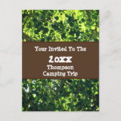 Familie Camping Reis Groen Blad Reünie Uitnodiging (Voorkant)