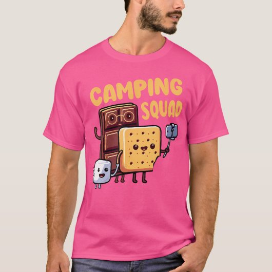 Familie Camping Squad Grappige Chocolade Marshmall T-shirt (Voorkant)