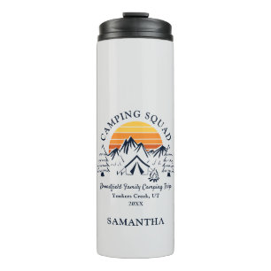 Familie Camping Squad Matching Vakantie Custom Thermosbeker