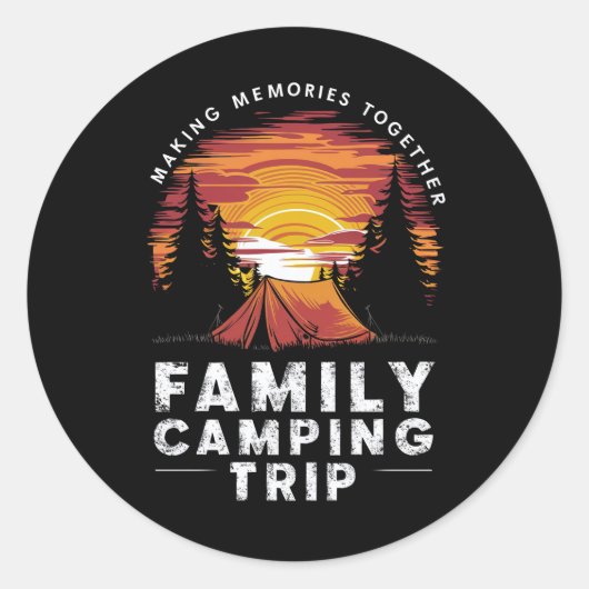  Familie Camping Trip 2024 Matching Group Ronde Sticker (Voorkant)