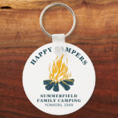 Familie Camping Trip Happy RV Campers Sleutelhanger (Voorkant)