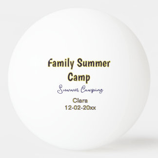 Familie camping vakantie aangepaste naam datumZome Pingpongbal