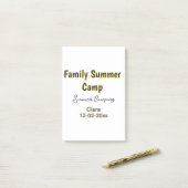Familie camping vakantie aangepaste naam datumZome Post-it® Notes (Op bureau)