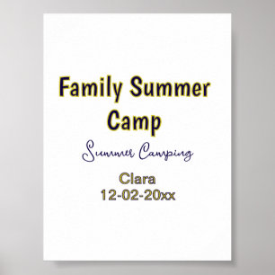 Familie camping vakantie aangepaste naam datumZome Poster