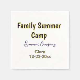 Familie camping vakantie aangepaste naam datumZome Servet