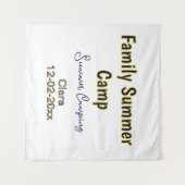 Familie camping vakantie aangepaste naam datumZome Wandkleed (Voorkant (horizontaal))