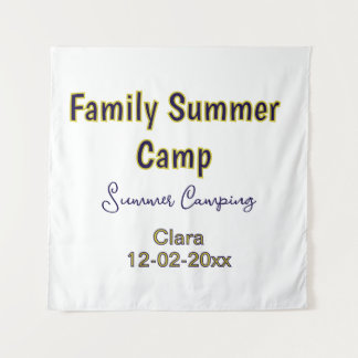 Familie camping vakantie aangepaste naam datumZome Wandkleed