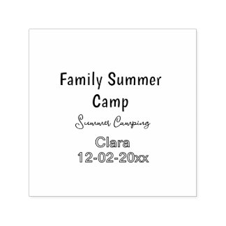 Familie camping vakantie aangepaste naam datumZome Zelfinktende Stempel