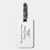 Familie camping vakantie aangepaste naam toevoegen bagagelabel (Achterkant verticaal)