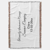 Familie camping vakantie aangepaste naam toevoegen deken (Voorkant Verticaal)