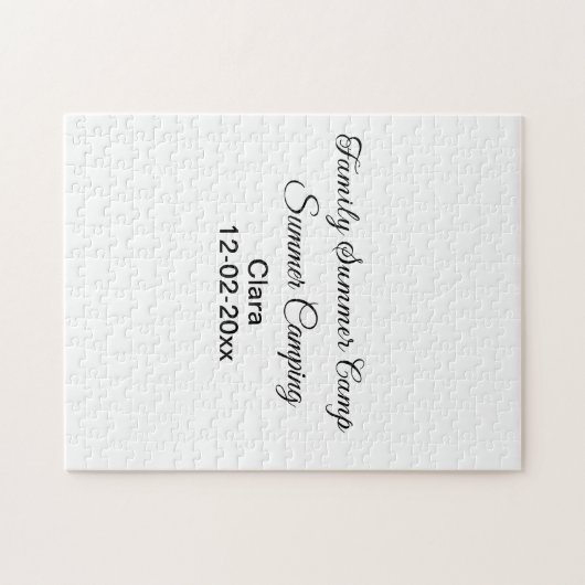 Familie camping vakantie aangepaste naam toevoegen legpuzzel (Horizontaal)